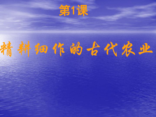 第1课 精耕细作的古代农业