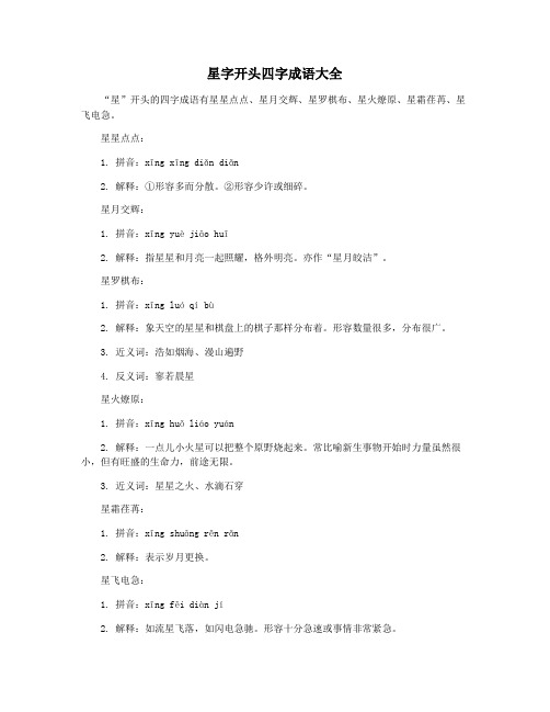 星字开头四字成语大全