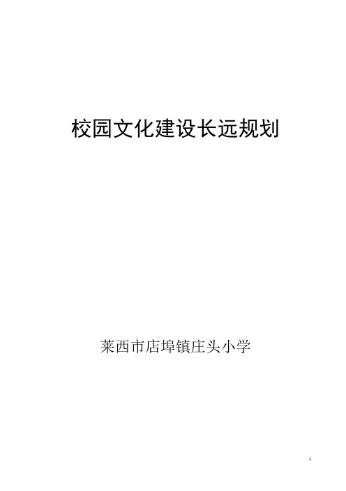校园文化长远规划