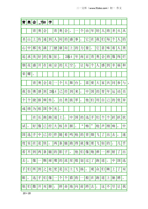 初一作文：青奥会_750字
