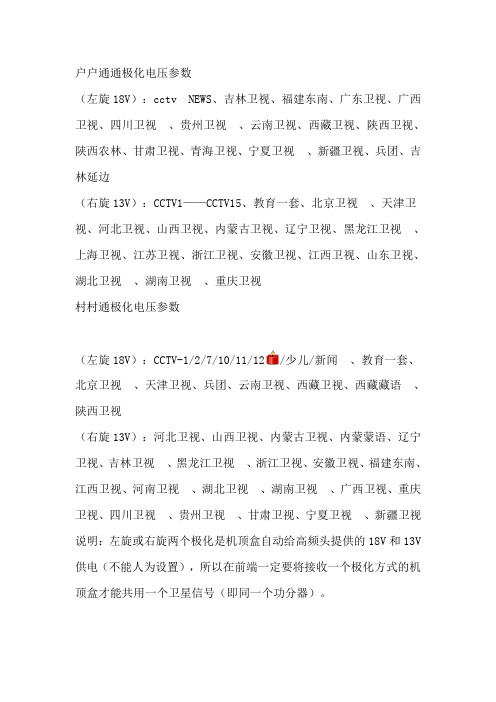 中九户户通参数完整版