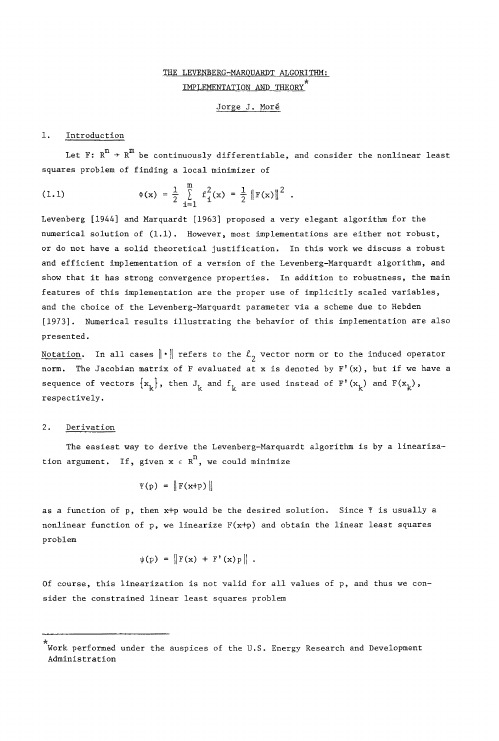 1978-More-The Levenberg-Marquardt algorithm-implementation and theory