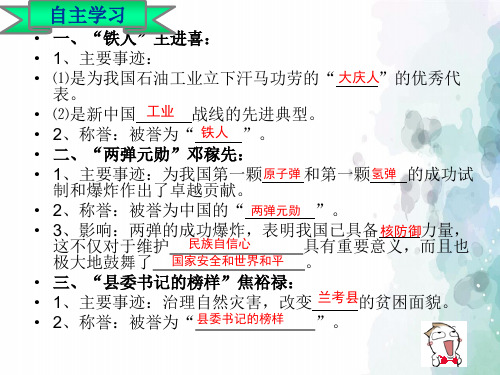 华师大版-历史-八年级下-第5课奋发图强艰苦创业随堂练习