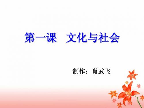 好《体味文化》课件(新人教必修3)
