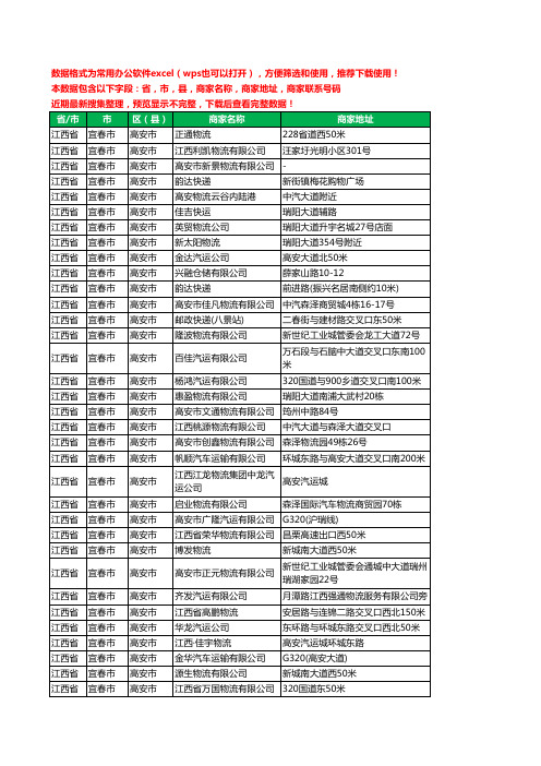 2020新版江西省宜春市高安市运输工商企业公司商家名录名单黄页联系电话号码地址大全646家