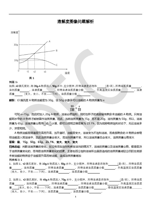 中考溶解度图像题解析