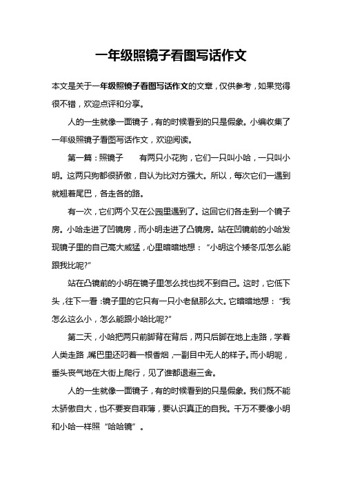 一年级照镜子看图写话作文