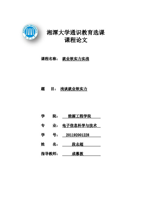 浅谈就业软实力论文_本科论文