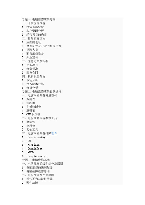 开电脑维修店的知识Microsoft Word 文档