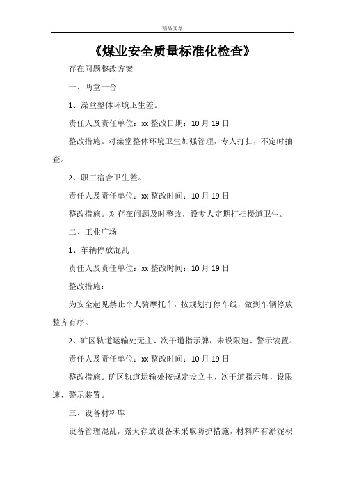 《煤业安全质量标准化检查》