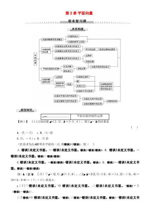 2020学年高中数学第2章平面向量章末复习课学案北师大版必修4(2021-2022学年)