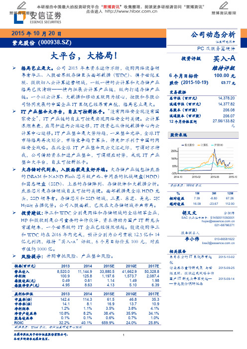 紫光股份：大格局 买入评级
