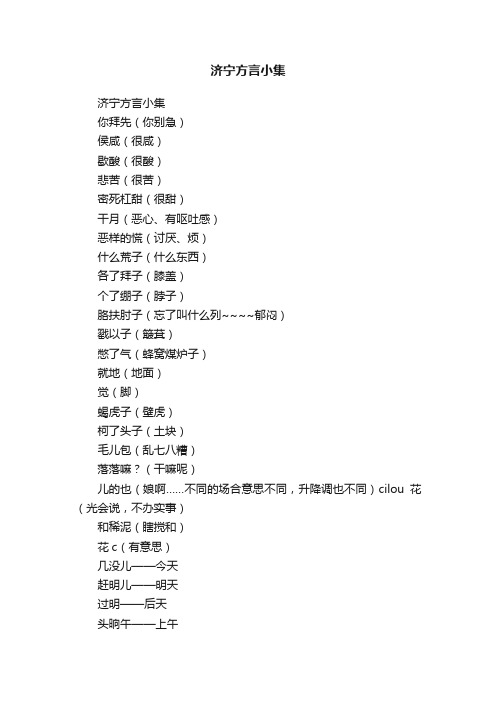 济宁方言小集