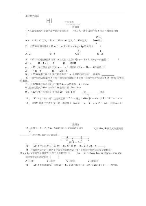 2013年中考数学代数式复习题及答案