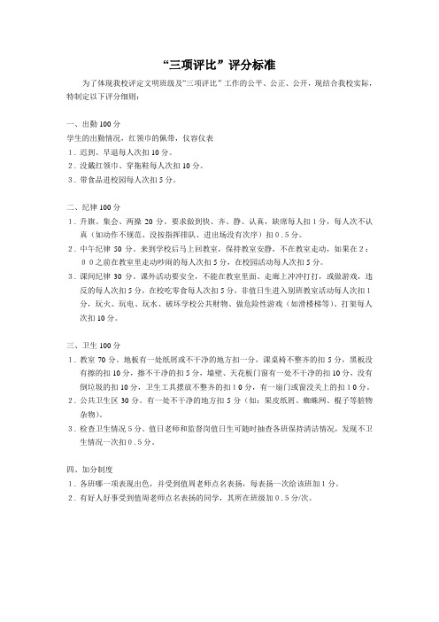 “三项评比”评分标准1