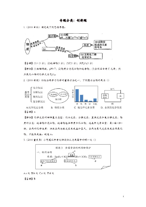 2018年中考化学真题分类汇编创新题含解析