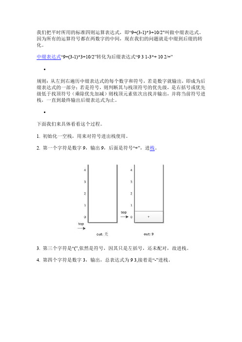 数据结构中缀表达式改后缀表达式