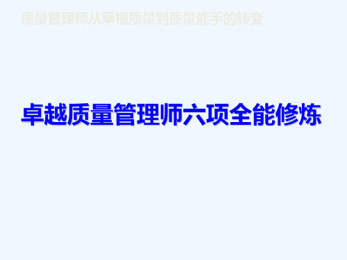 卓越质量管理师六项全能修炼学员版ppt