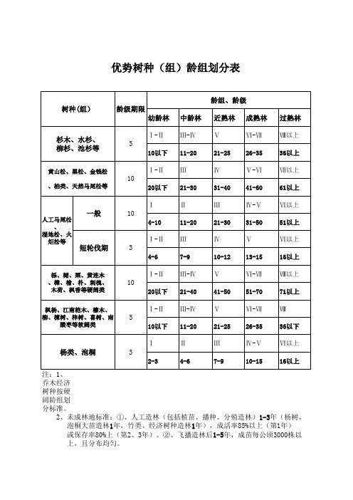 龄组划分