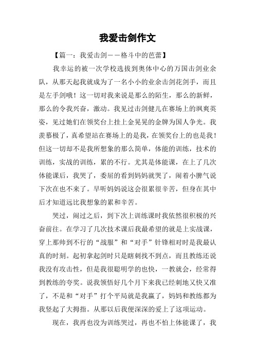 我爱击剑作文