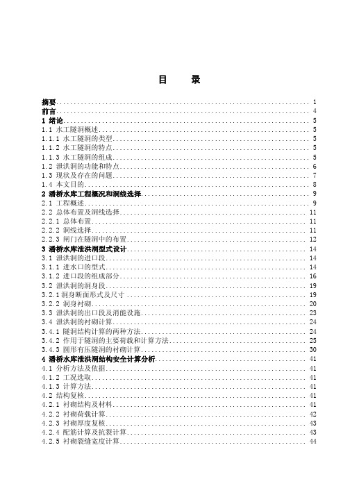潘桥水库隧洞泄洪洞