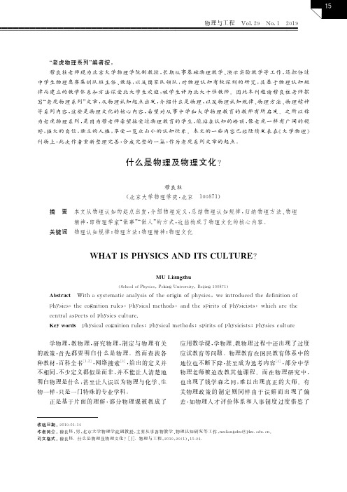 什么是物理及物理文化？