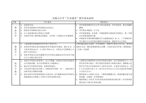 生本课堂教学基本流程