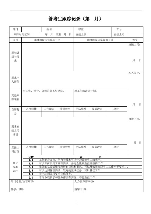 管培生跟踪记录表