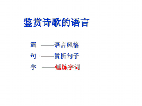 诗歌鉴赏专题复习炼字精选