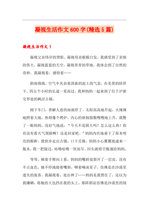 凝视生活作文600字(精选5篇)