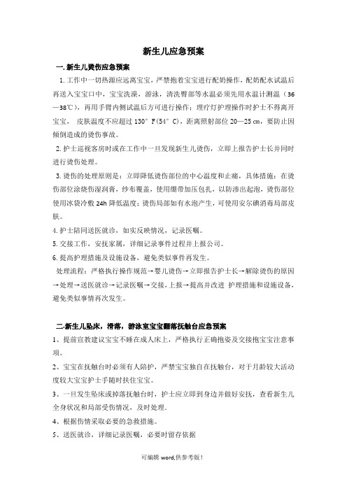 新生儿应急预案最新版