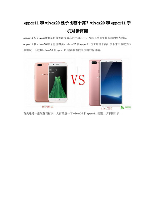 oppor11和vivox20有什么不同 参数配置对比