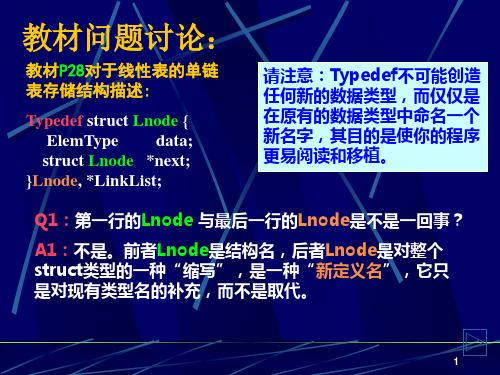 数据结构(严蔚敏)课件 第2章 线性表C(链表的操作)
