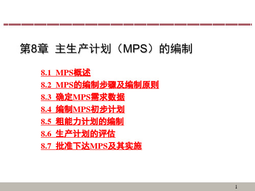 第08章 主生产计划(MPS)的编制