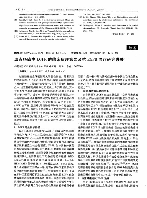 结直肠癌中EGFR的临床病理意义及抗EGFR治疗研究进展