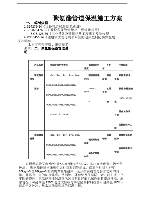 聚氨酯设备管道保温施工方案
