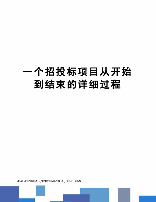 一个招投标项目从开始到结束的详细过程
