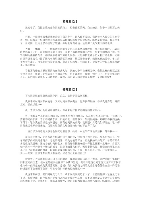 拾荒者作文
