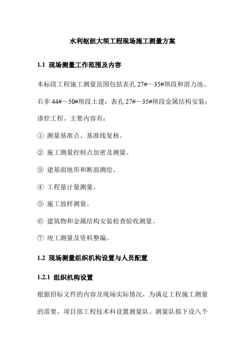 水利枢纽大坝工程现场施工测量方案