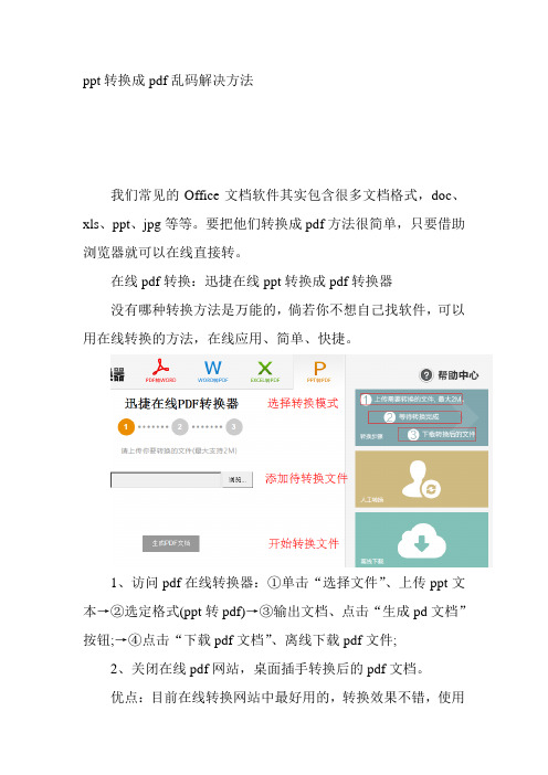 ppt转换成pdf乱码解决方法