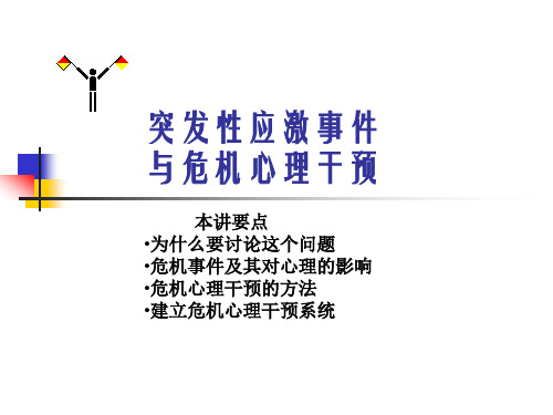 突发性应激事件与危机、创伤心理干预