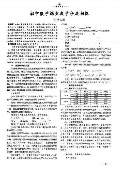 初中数学课堂教学分层初探