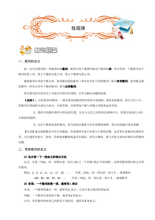 三年级奥数.杂题.找规律(C级).学生版