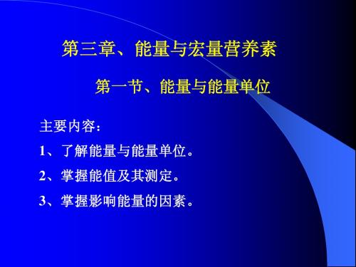 营养第三章能量与宏量营养素