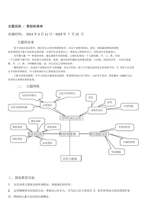 主题：神奇的身体