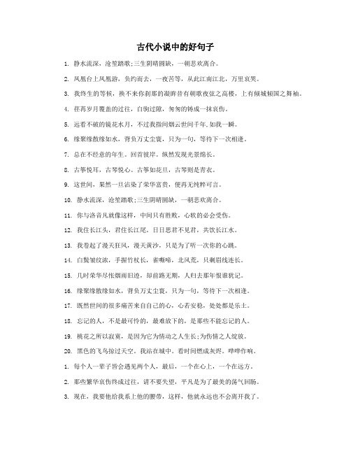 古代小说中的好句子