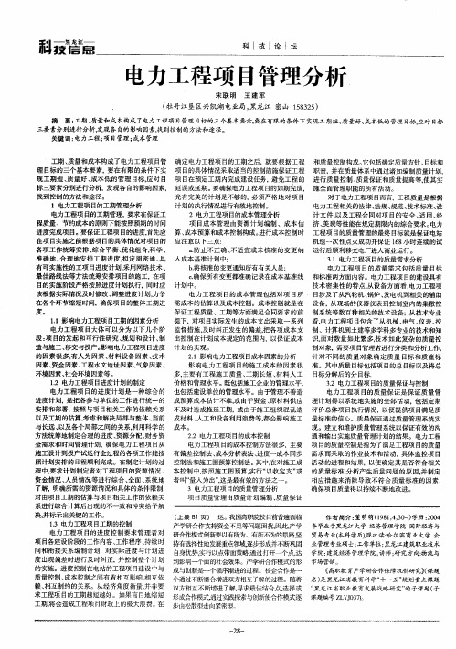 电力工程项目管理分析