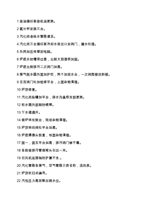 1号炉隐患42项