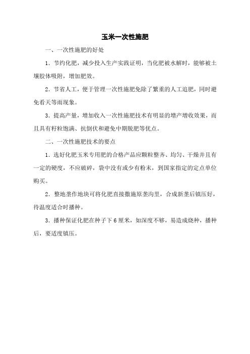 玉米一次性施肥