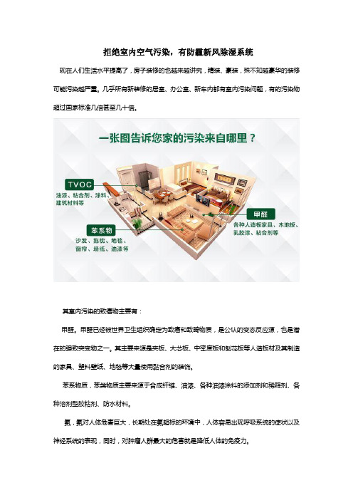 拒绝室内空气污染,有防霾新风除湿系统